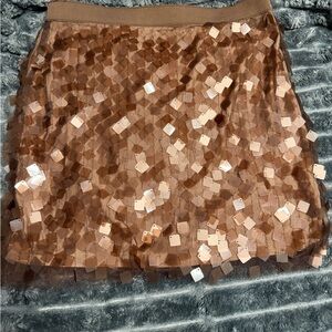 Joe Fresh Copper Brown Sequin Mini Skirt